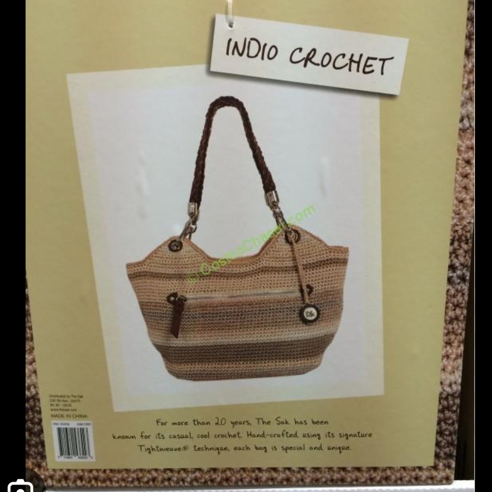 The Sak Crocheted Handbag in Cream and  Brown Tones.